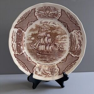 Vtg 1970s Alfred Meakin Fair Winds 10.5" Dinner Plate 'The Friendship Of Salem'